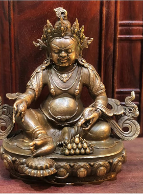 3寸5寸藏巴拉国产特精工紫铜佛像 黄财神 红铜纯铜佛像 工艺摆件