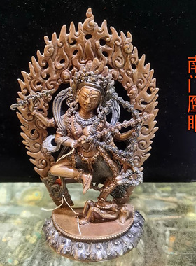 7寸 作明佛母 尼泊尔纯铜佛像 咕噜咕列佛母怀柔自在空行母约21cm