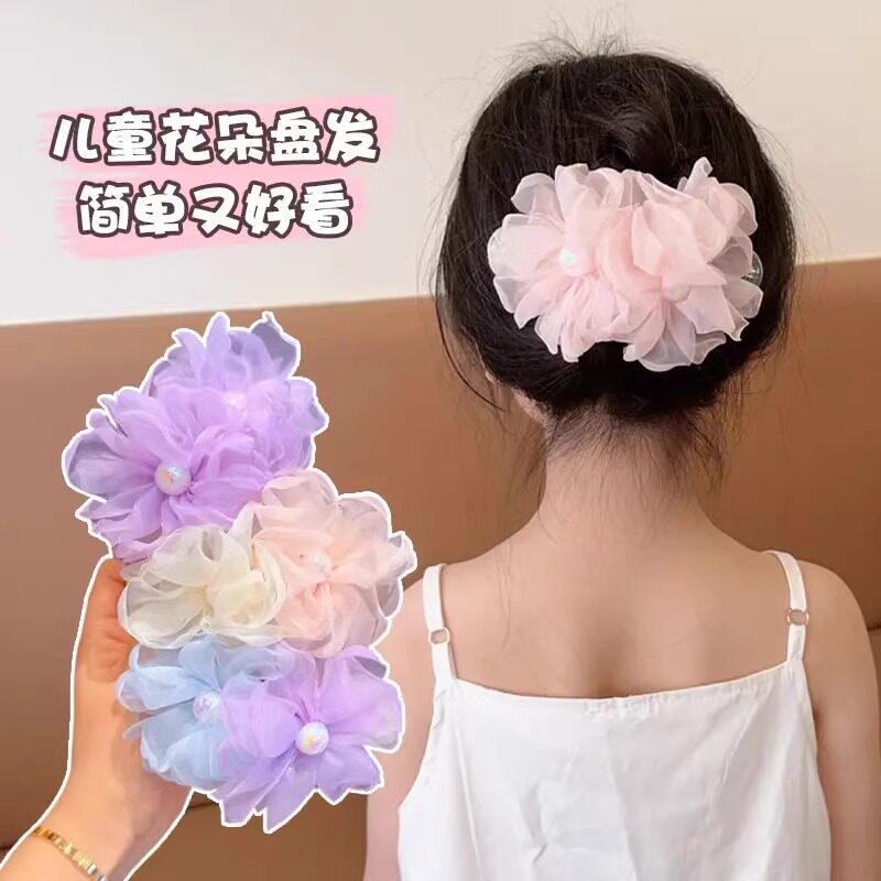 儿童花朵抓夹2026新款女童后脑勺盘发夹神器鸭嘴夹小女孩头花头饰