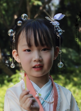 原创设计发夹清风女公子泡泡球