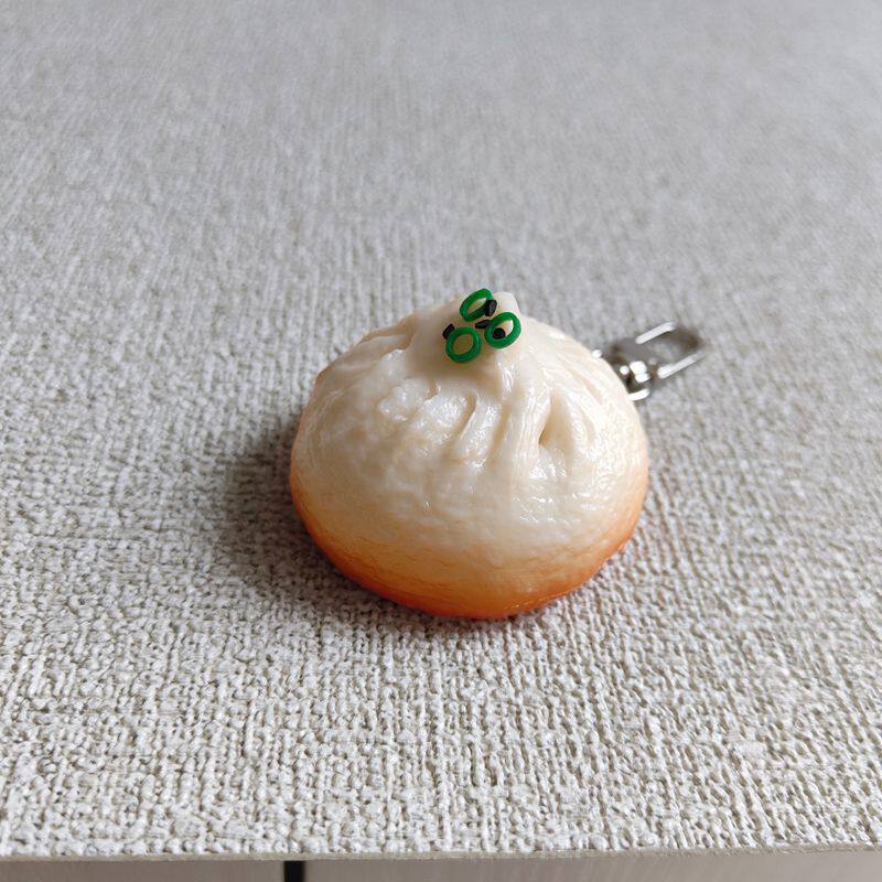 生煎包钥匙扣挂件仿真食物挂饰可爱趣味搞怪男女学生包包挂扣包邮