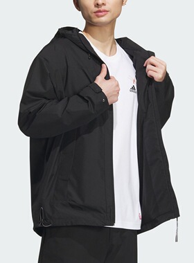 Adidas阿迪达斯CESPJACKET男子春秋款休闲运动连帽防风外套JE8576