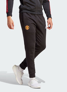 Adidas阿迪达斯MUFC DNA FL PNT男子加绒运动休闲束脚长裤IA8536