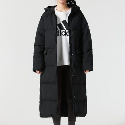 阿迪达斯女冬季保暖连帽羽绒服