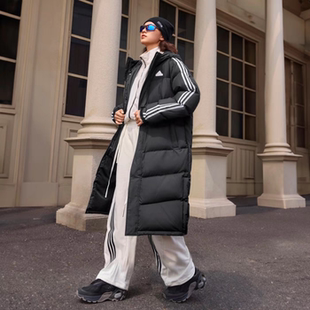 Adidas阿迪达斯V LONG DOWN UG三叶草男女冬季长款羽绒服JM9122