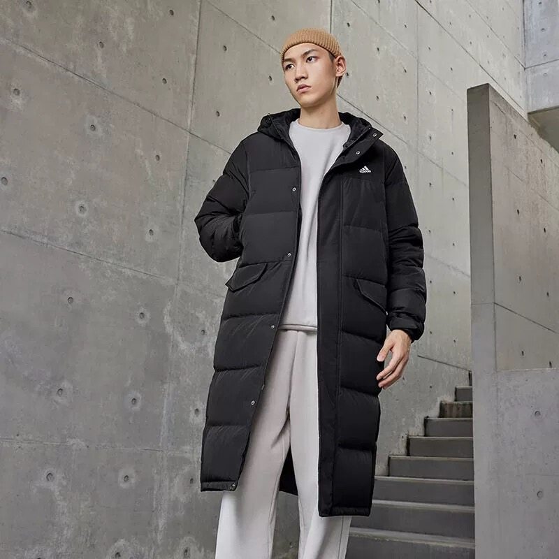 阿迪达斯男女户外连帽羽绒服