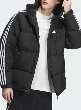 Adidas阿迪达斯3S PUFF DOWN J男子保暖运动连帽休闲羽绒服IT8732