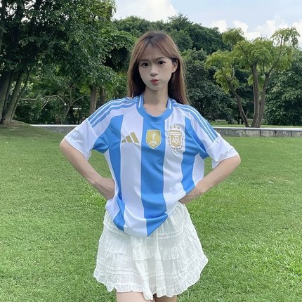 Adidas阿迪达斯AFA H JSY D阿根廷队球迷版梅西足球服短袖IP8409