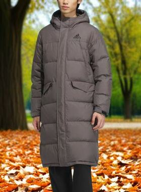 Adidas阿迪达斯V L DOWN PARKA男款冬季长款连帽保暖羽绒服JW6741