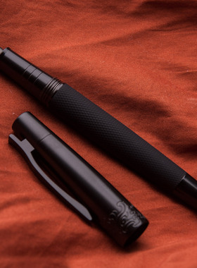 胖叔钢笔弘典6013文武黑将铱金笔黑色橡胶漆学生练字商务办公龙胆