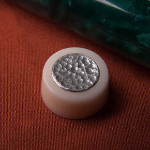 纯银锤纹胖叔钢笔配件金豪世纪100大豆腐天冠贴片定制鲍鱼贝壳