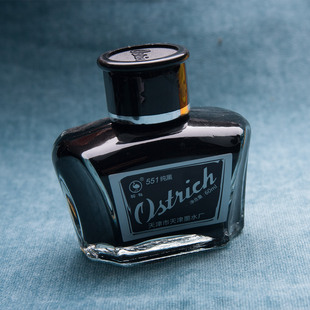 胖叔钢笔染料墨水鸵鸟黑色551高级纯蓝552蓝黑553非碳素英雄204