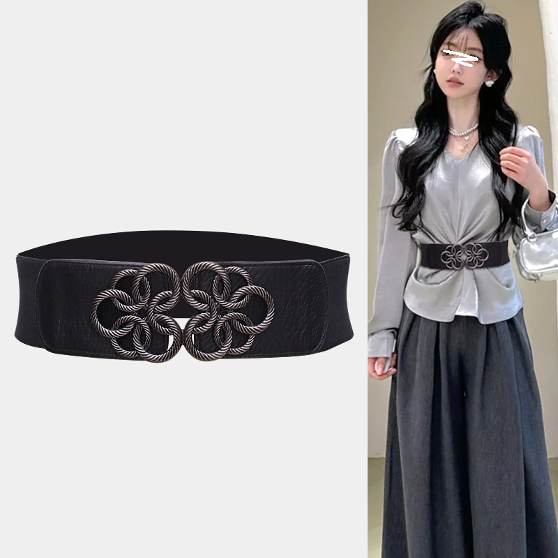 伊莉蔻女复古松紧弹力腰封