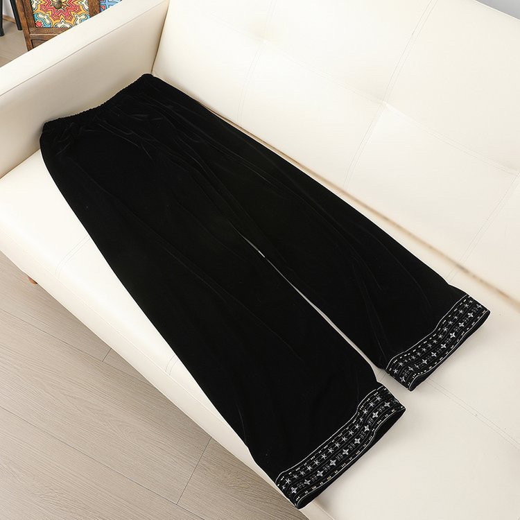 2025秋季新款时尚新中式国风复古中高档气质丝绒百搭休闲裤,女装/女士精品,休闲裤,淘宝优惠券,粉丝福利购,淘宝优惠卷