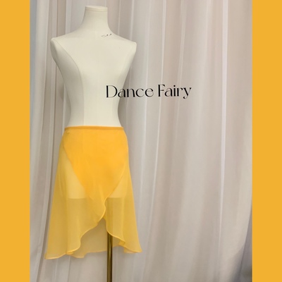 芭蕾裙精品高透雪纺一片弹力系带半身Slownov包臀版releve舞蹈裙
