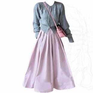 200斤外贸特大码女装速卖通亚马逊欧美风针织毛衣开衫半身裙套装