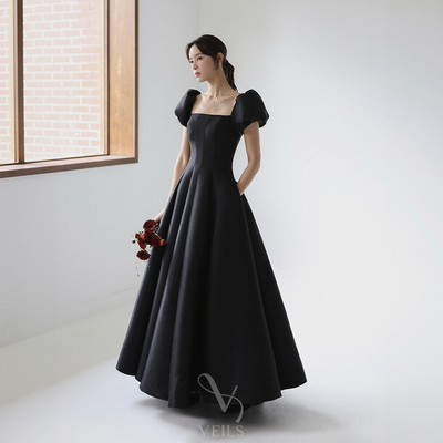 Veils简约修身黑色高级感礼服