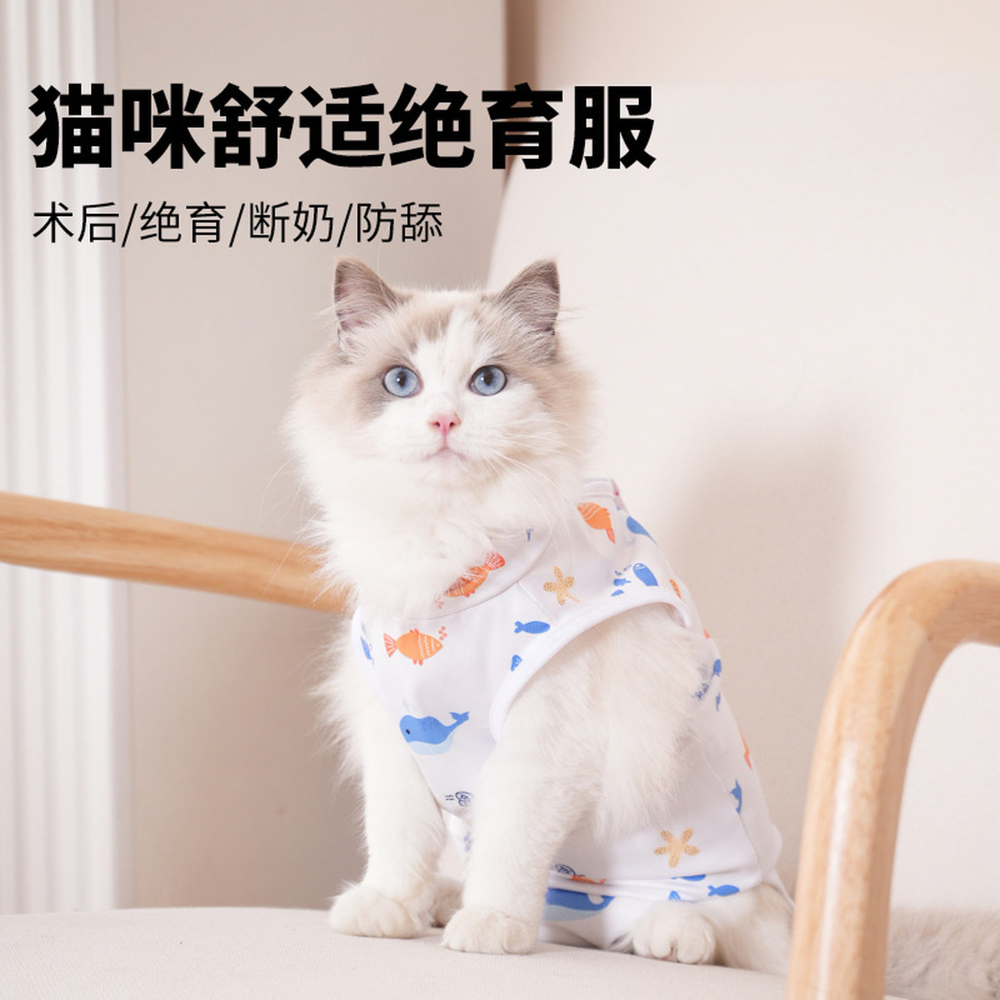 猫咪绝育服母猫术后服魔术贴宠物手术防舔神器断奶用衣服透气舒适
