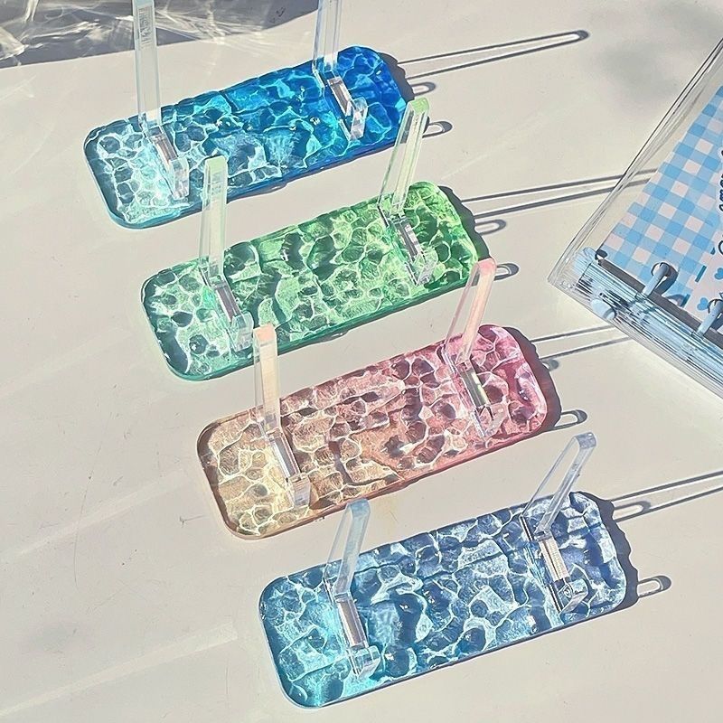 水波纹吧唧徽章支架谷美亚克力透明收纳展示架方形单个谷子立牌托