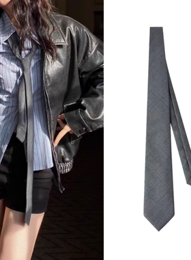 6公分洋气时髦深灰色领带手打懒人免打结质感好