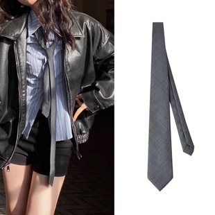 6公分洋气时髦深灰色领带手打懒人免打结质感好