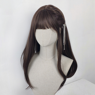 假发物语+自然醒 时尚女长发网红药指日常lolita洛丽塔jk棕色古装
