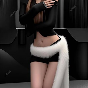 辣妹毛绒腰链爵士舞野性腰带复古配饰腰饰装饰百雅千慧跳舞腰封