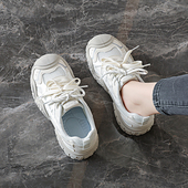 登山鞋 丑萌休闲小白运动鞋 女户外春季 女鞋 2026厚底老爹鞋 女款 34码