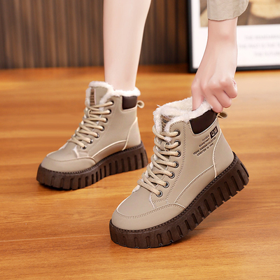 冬季加绒加厚内增高户外短靴