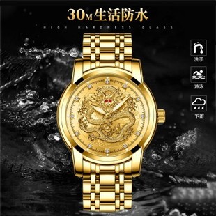 正品 国潮金龙表十大全自动名牌表防水夜光男表 瑞士手表男士