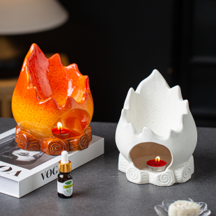 陶瓷香薰炉大号精油干烧炉小火焰玄关收纳摆件酒店民宿家居装 饰品