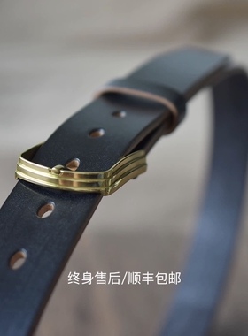男休闲头层牛皮铜简约男士皮带