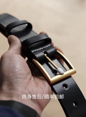 男士休闲铜扣手工高端