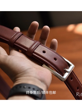 ritzy马具纯银扣手缝私人皮带