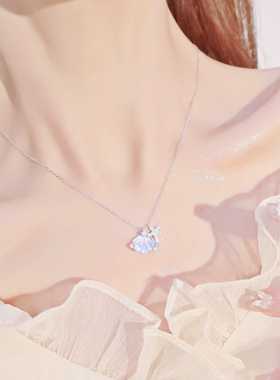 一贝子贝壳项链纯银轻奢小众女生2024新款银饰礼物送女友送闺蜜