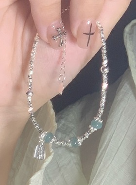 925纯银碎银子手链翡翠手串