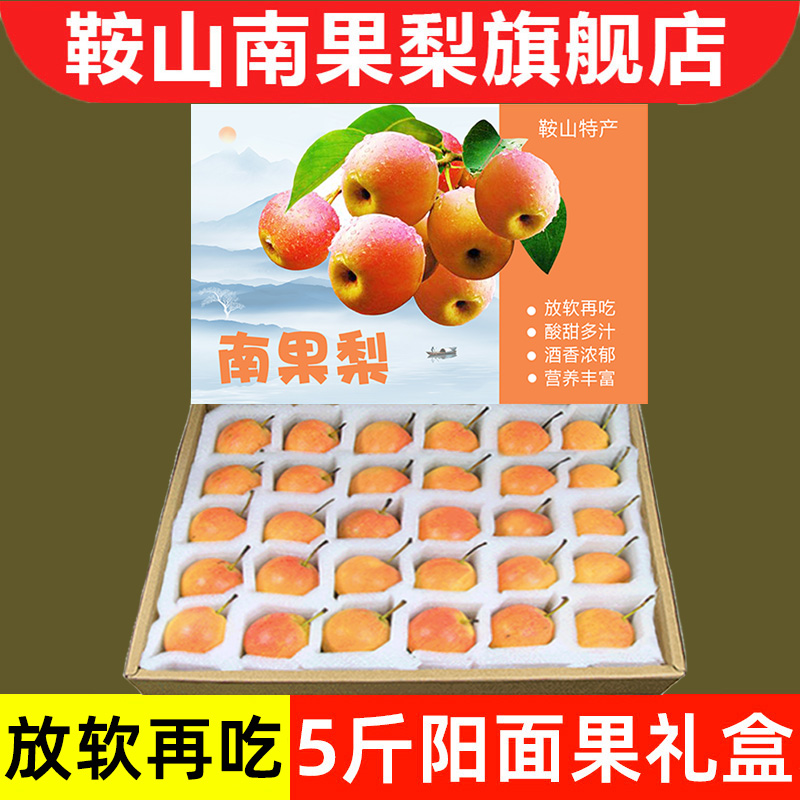 鞍山南果梨5斤阳面红果礼盒装