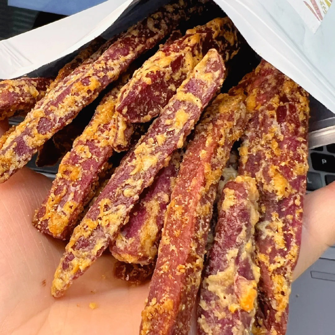 爱追剧的建议多囤...蟹黄味紫薯条酥脆地瓜紫薯干休闲零食下午茶
