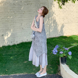 灰色不规则假两件连衣裙女2025夏季新款【303-Q8818-P125-K178】，女装连衣裙，宁宁家