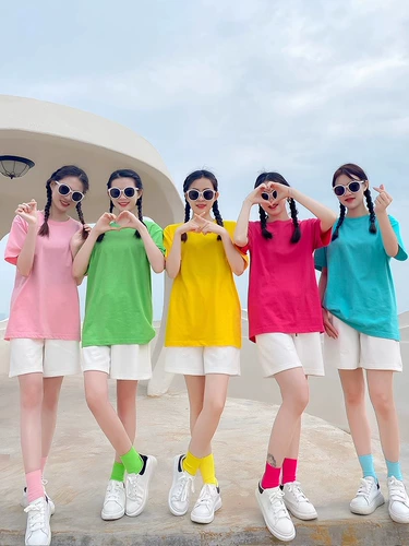 Красочная T -Frings Подруга Установка чистого хлопка.