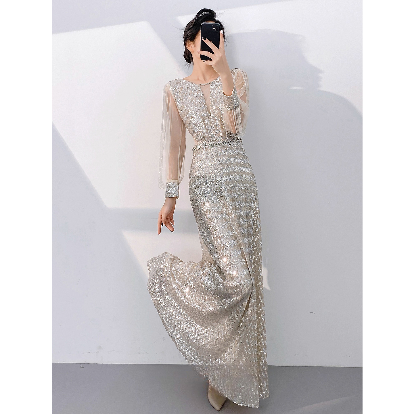 法式亮片晚礼服女2025新款