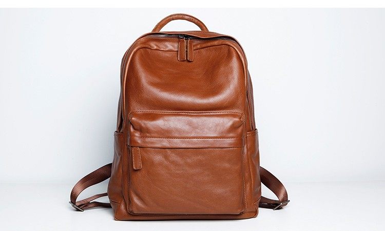 蓝皮具男士真皮双肩包潮流时尚商务休闲旅行包头层牛皮大容量背包