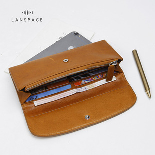 蓝皮具拉链钱包男士长款真皮潮流大容量超薄女士牛皮多功能手机包