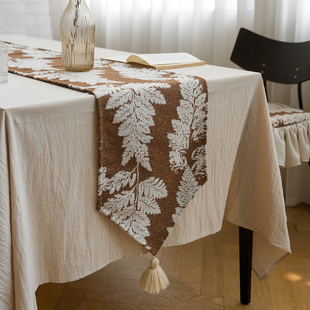 秋韵提花桌旗布艺流苏长条形电视柜桌布防尘防水鞋柜盖巾盖布餐桌