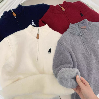 儿童加厚一体绒毛衣上衣