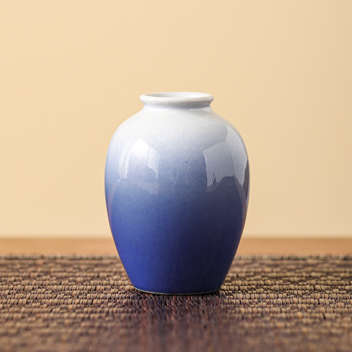 客厅桌面干花花瓶装饰摆件茶几插花花器高级感中式渐变蓝陶瓷花瓶,鲜花速递/花卉仿真/绿植园艺,花瓶,淘宝优惠券,粉丝福利购,淘宝优惠卷