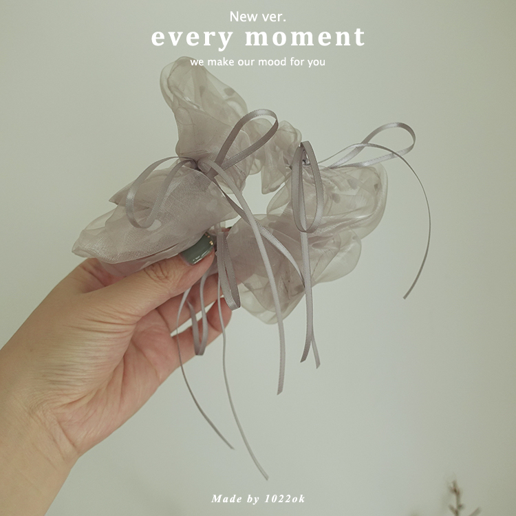 爱心波点飘带欧根纱甜美氛围感