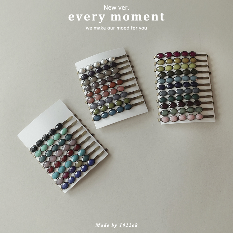 韩国代购简约金属豆豆夹一字夹