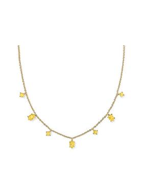 代购Kendra Scott女士项链简约优雅精致闪耀金色黄色水晶7颗石