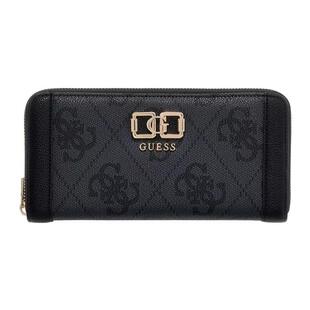 代购GUESS女士钱包多卡位设计大容量收纳防滑拉链便携式黑色